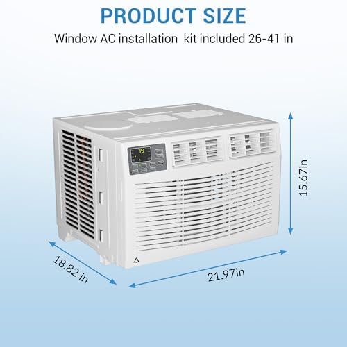 8,000 BTU Window Air Conditioner,Cool Rooms Up to 350 Sq.Ft.,Smart Window AC Unit with Smartphone App or Remote Control,3 Fan Mode,Sleep&ECO Mode,Washable Filter,for Bedroom Apartment Office,New R32