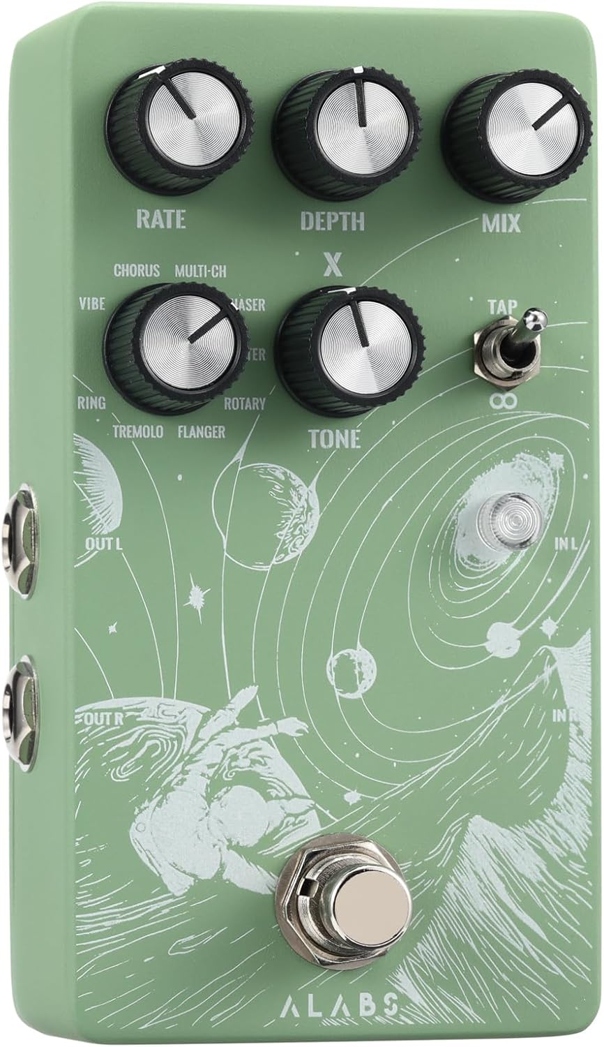 ALABS NOVADRIFT Modulation Guitar Pedal | 9-in-1 Multi-Mod Effects Rotary, Chorus, Flanger, Tremolo | Built-in Expression, True Stereo, Analog Dry-Through, Tap Tempo, Selectable True Bypass/Buffer