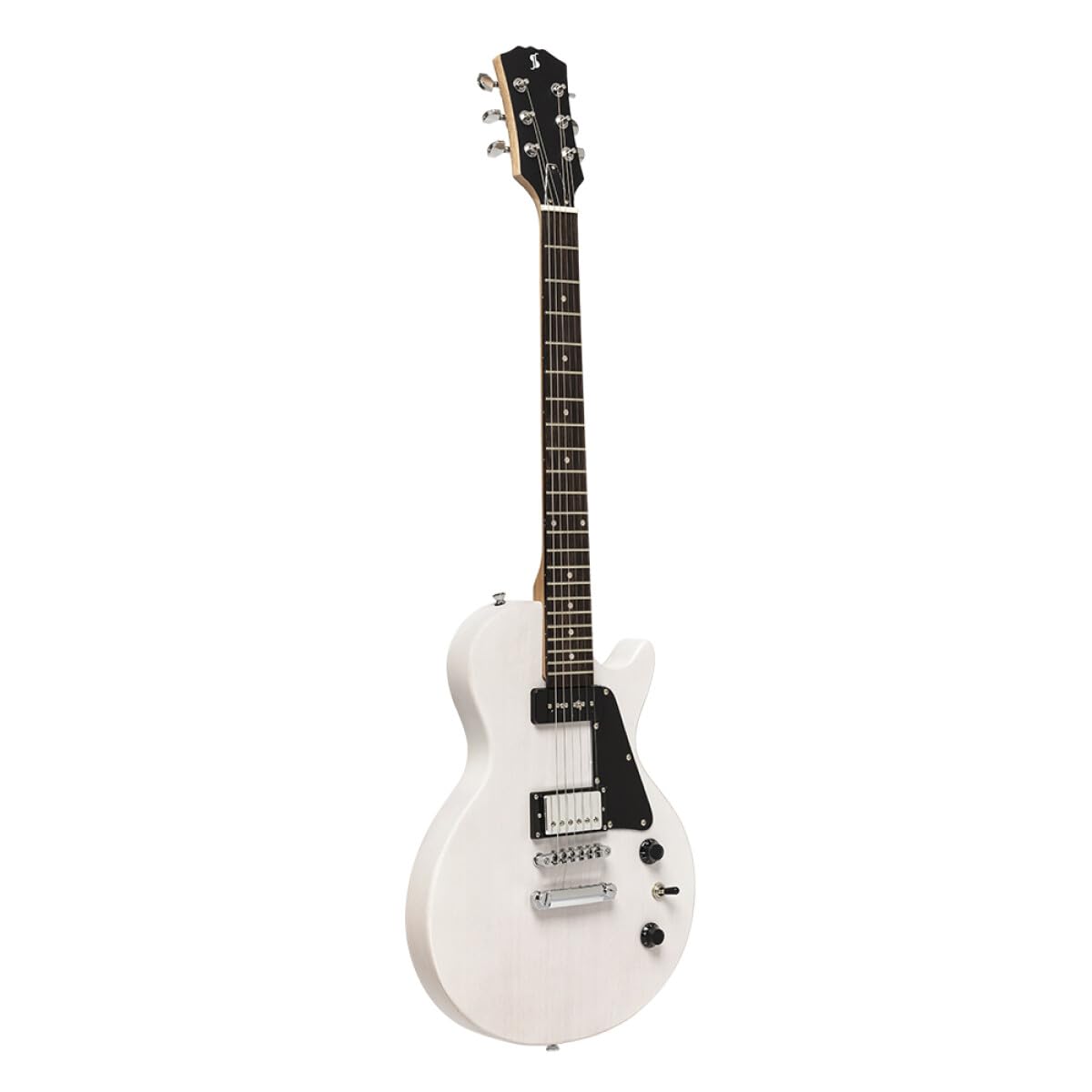 Stagg SEL-HB90 WHB Standard Series Electric Guitar l Solid Mahogany Body l Flat Top l White Finish
