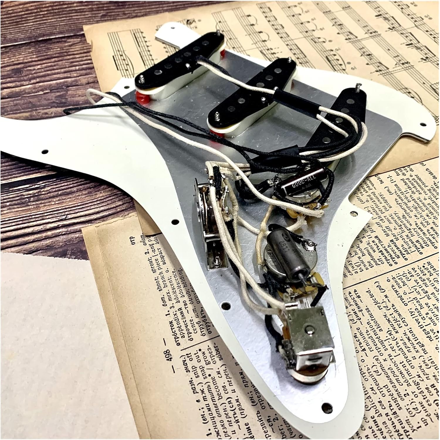 Hand-replicated Fender Pickup for Stratocaster Guitar Alnico 5 Single-Coil Electric Guitar Pickup Double Coil Pickup (Color : 1 Loading Guard)