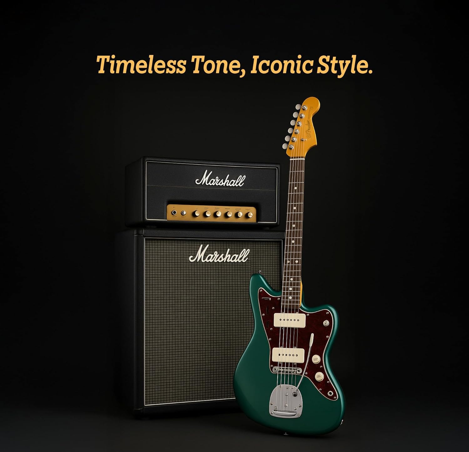 Fender American Professional Classic Jazzmaster - Faded Sherwood Green Metallic Bundle with Gig Bag, Strap, Cable, and Guitar Cleaning Kit