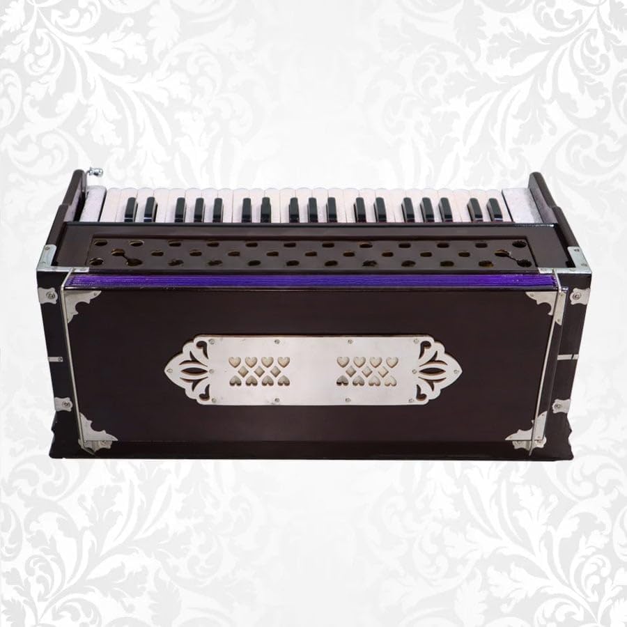 Harmonium 9 Stopper, 3¼ Octaves, Multifold Bellow, Bass-Male reeds, Indian Music Instrument Harmonium With Cover