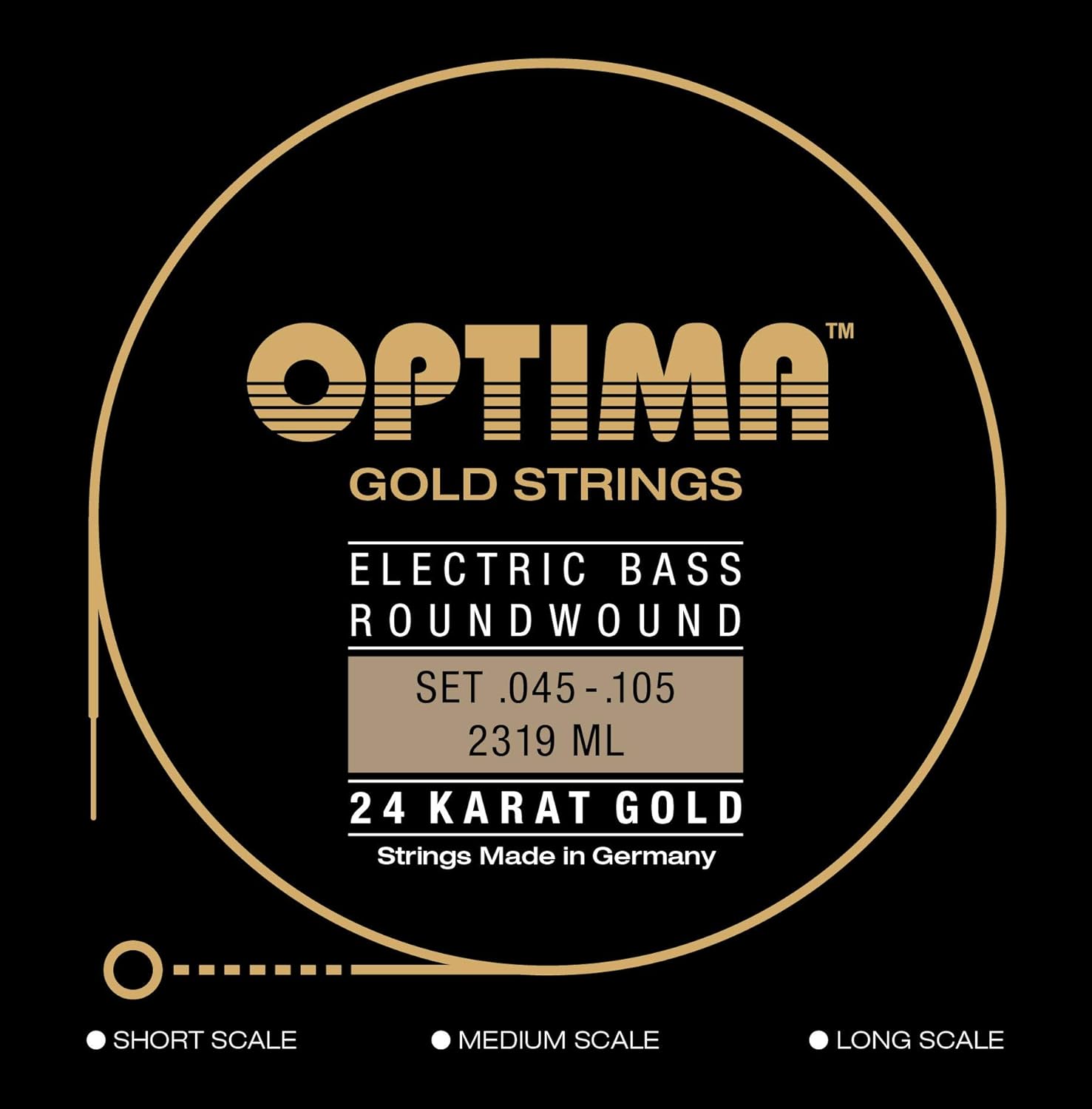 Optima 2319 LS Bass GOLD Strings, Long Scale, medium light