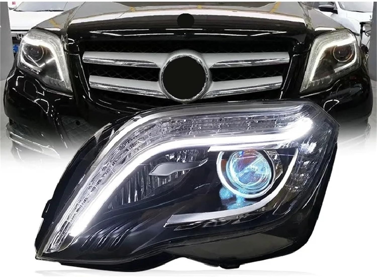 Headlights Compatible For Benz 2013-2015 GLK200 GLK260 Upgrade LED Auto Headlight Assembly Configure Signal Lamp Accessories(BANNER VERSION_OTHER)
