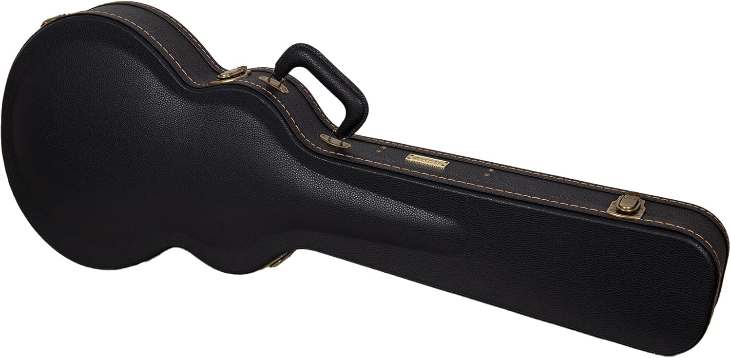 Crossrock SG Electric Guitar Case -Vintage Hardware, Sponge Lining, Metal Feet, Storage Space-Black (CRW520SGBK)