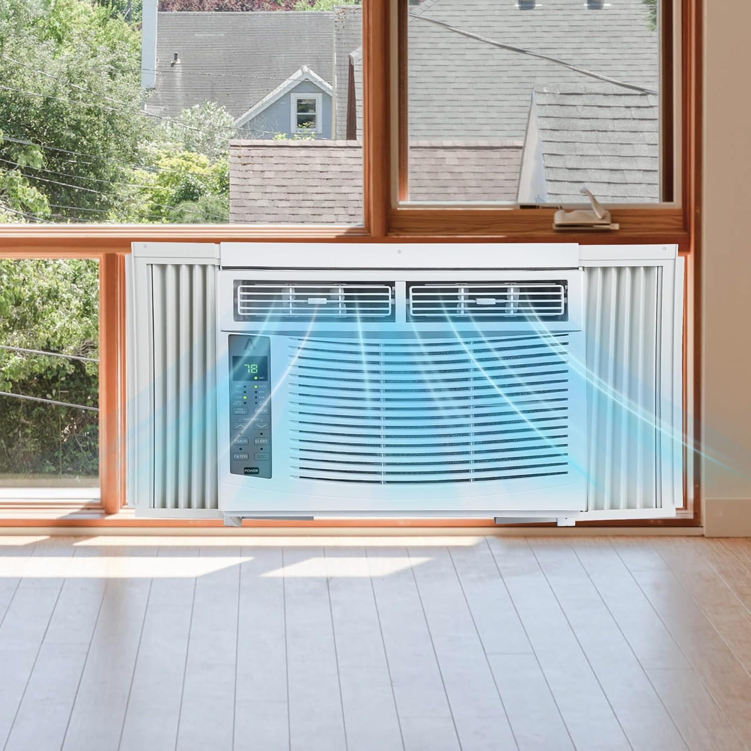 6,000 BTU Window Air Conditioner,Cool Rooms Up to 350 Sq.Ft.,Smart Window AC Unit with Smartphone App or Remote Control,3 Fan Mode,Sleep&ECO Mode,Washable Filter,for Bedroom Apartment Office,New R32