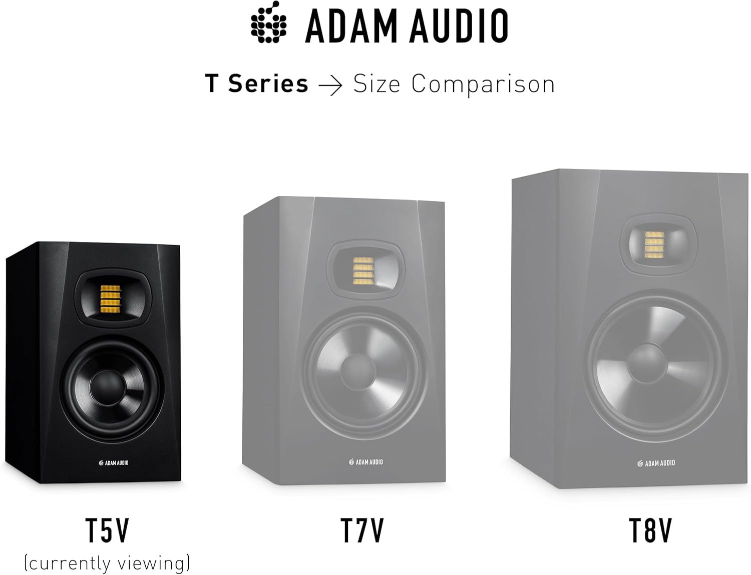 ADAM Audio T5V Studio Monitor for recording, mixing and mastering, Studio Quality Sound (Single)