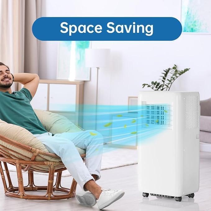 Portable Air Conditioner 10,000 BTU - Dehumidifier & Cooling Fan for 350-450 Sq Ft Rooms, Includes Portable AC Unit Window Kit for Bedrooms Office Home(ASHRAE-rated)