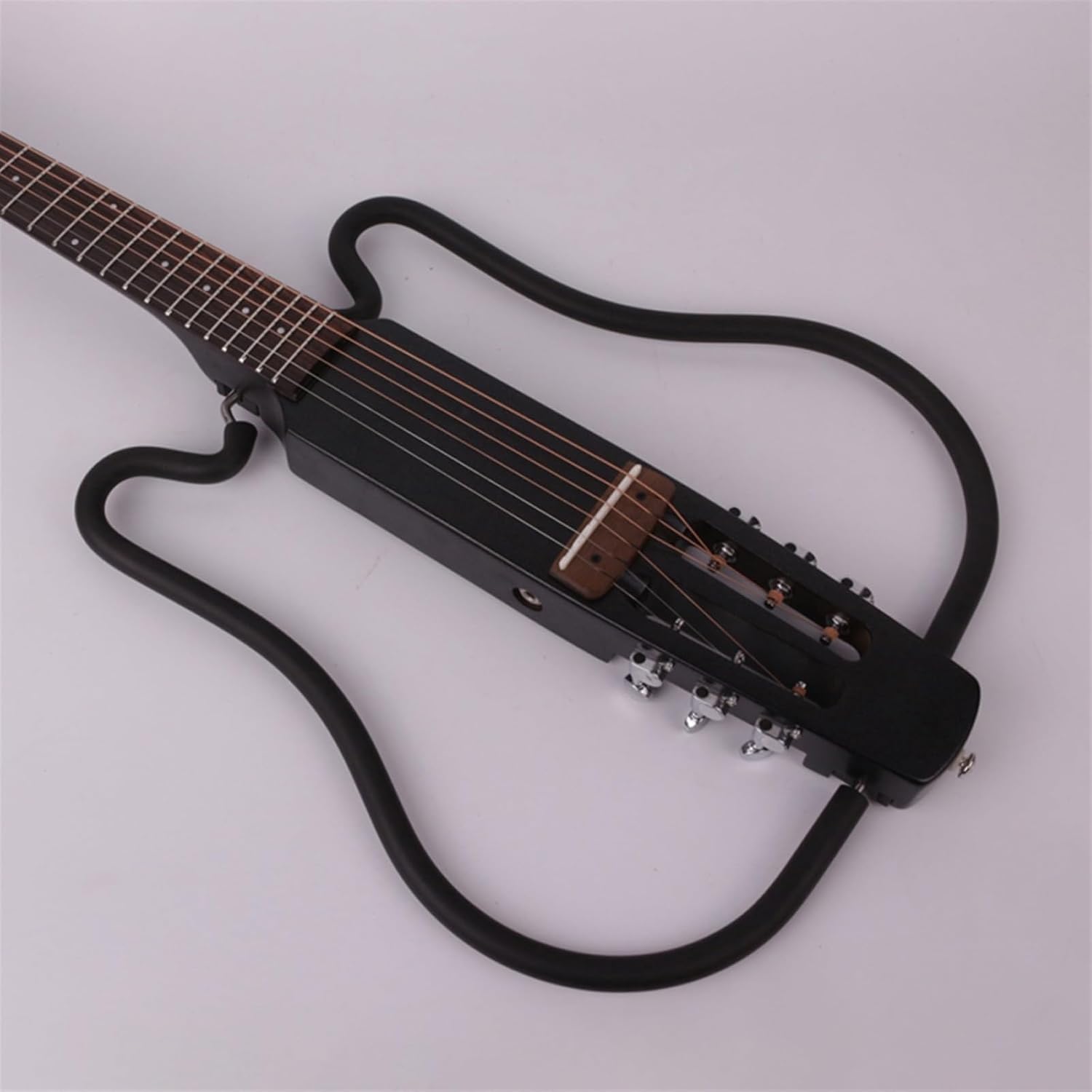 VENEKA Headless Electric Guitar Headless Foldable Silent Electric Guitar Portable Travel Silent Built in Effector Multi-Function Guitars (Color : Left Hand)