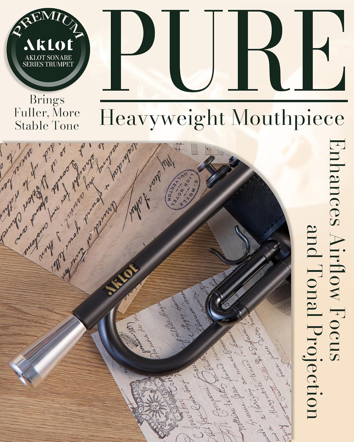 AKLOT Weighted Leadpipe Bb Trumpet: Electroplated Nickel Pistons, Brushed Matte Black, Leather Finger Guard, Weighted and Standard Trumpet Mouthpieces, Stylish Leather Case, Lesson Book (SNR-VirtOE)