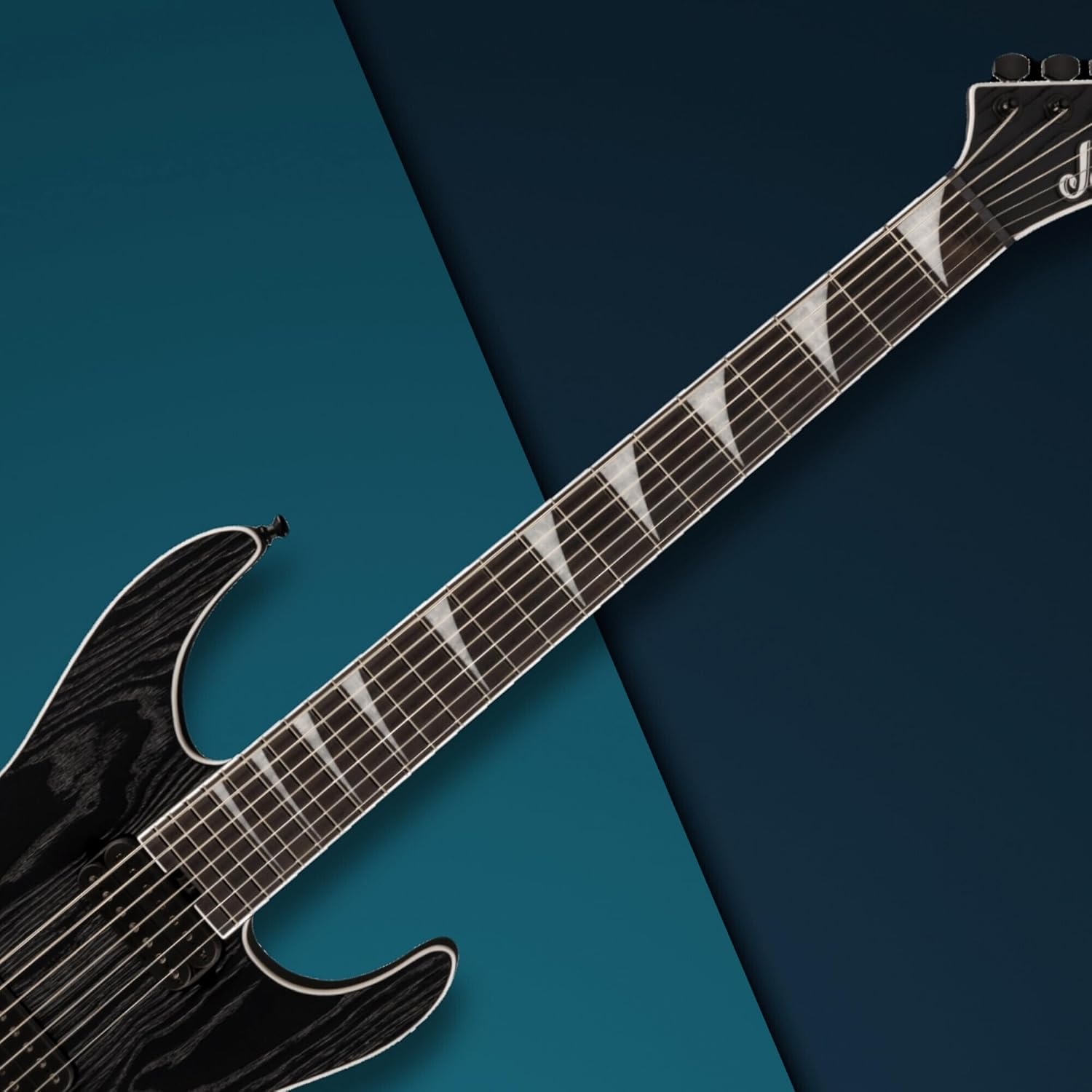 Jackson Pro Series Signature Jeff Loomis Soloist SL7 HT 7-String Electric Guitar with Ebony Fingerboard (Black Ash) Bundle with Jackson Heavy Duty and Secure Molded Case (Black) (2 Items)