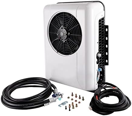 CNCEST 24v Air Conditioner Truck Bus RV Air Conditioner Kit Universal Electric A/C Unit for Cab Cooling Portable Split AC with High 12000BTU for Caravan or Truck Cab Two Packages (White 24V)