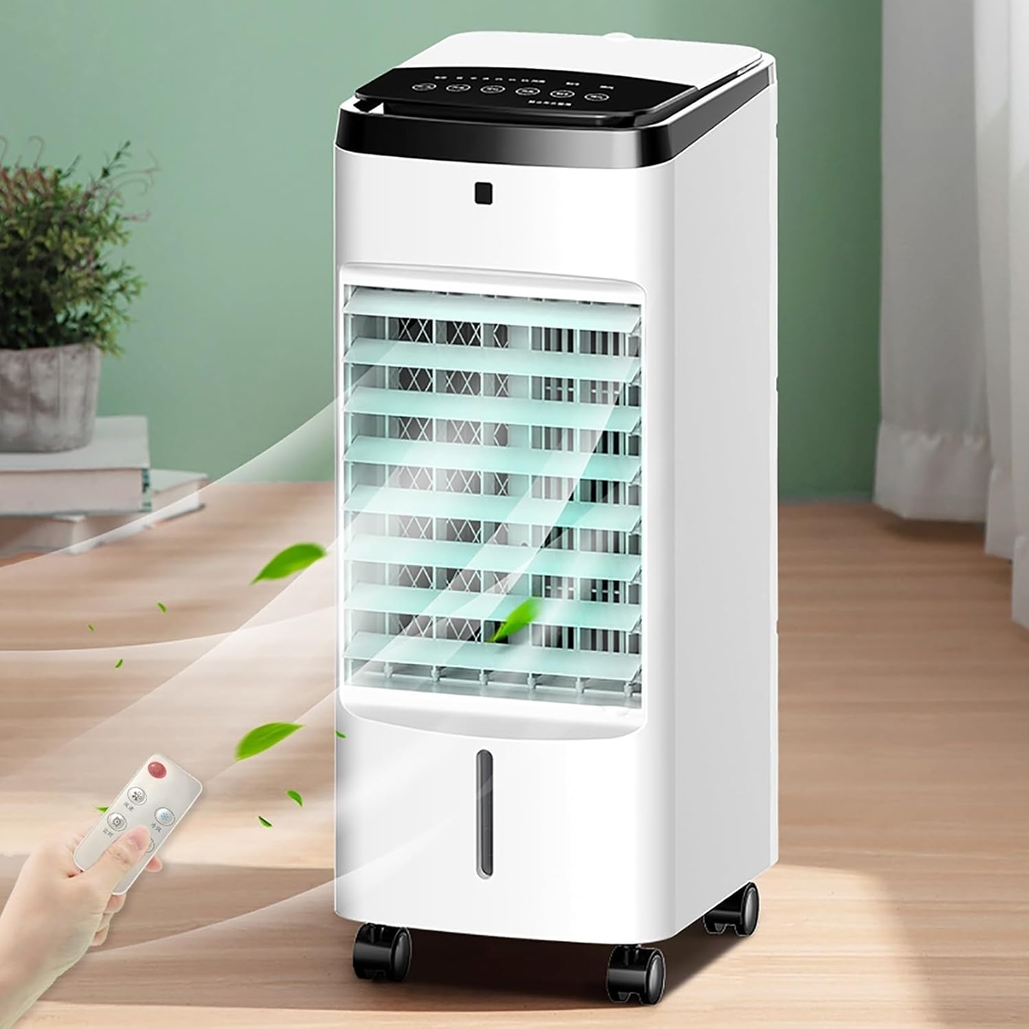 3-IN-1 Evaporative Air Cooler, Portable Air Conditioners w/Remote & 3 Speeds, Windowless Air Conditioner with Utral-Quiet, 2.6 Gal Tank & 2 Ice Packs, for Room Bedroom Office