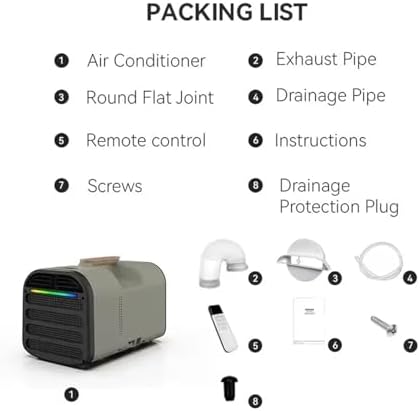 110V/220V Air Conditioner AC/DC 4900BTU Mini Portable 12V 24V 48V Outdoor Air Conditioner ，Compatible With Caravan,Truck,Camper Accessories(48V)