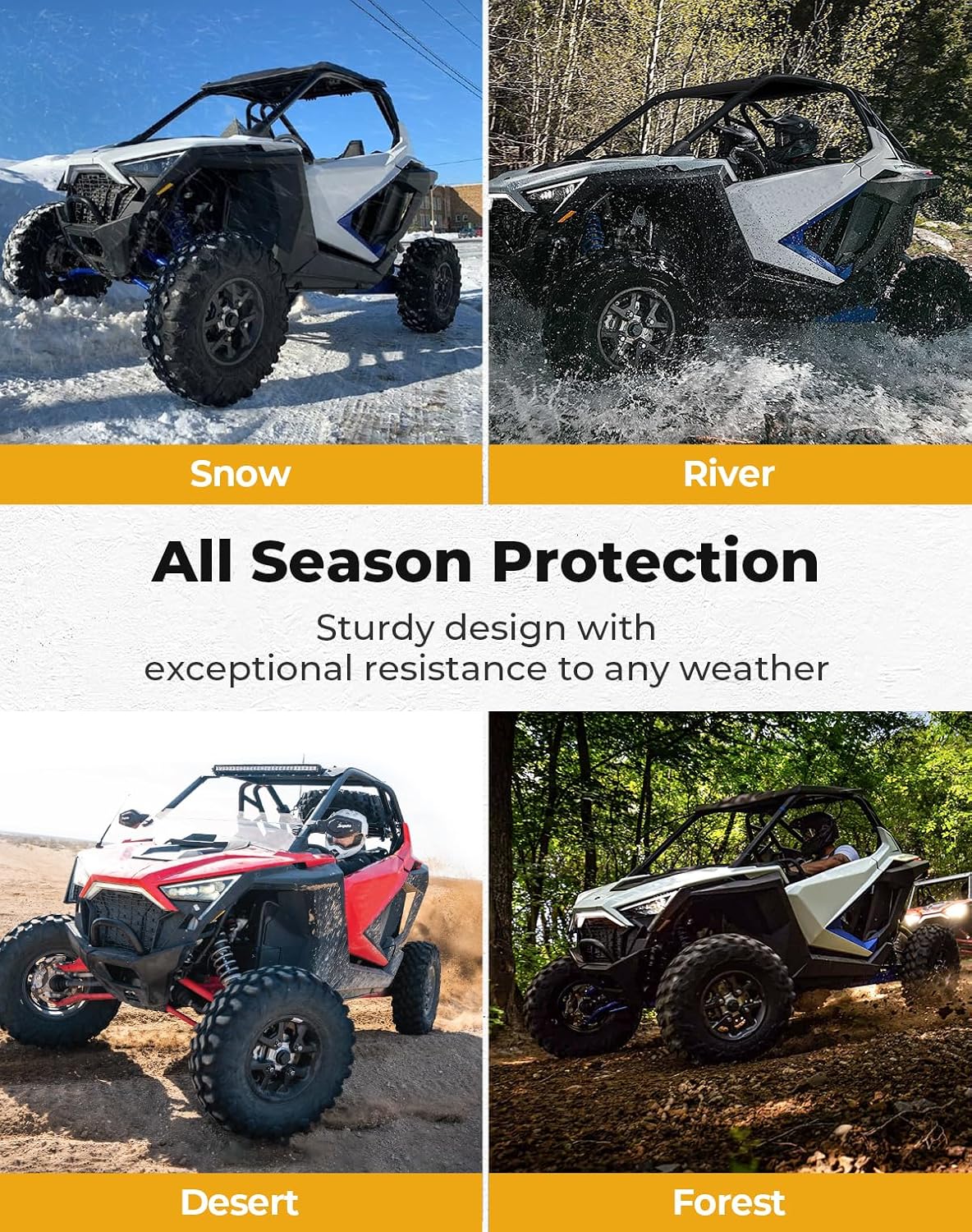 KEMIMOTO 2020-2025 PRO XP Floor Mats Liners Front TPE Anti-Slip Floor Mat All Weather Protection Accessories Black Compatible with Polaris RZR PRO XP 2020-2025