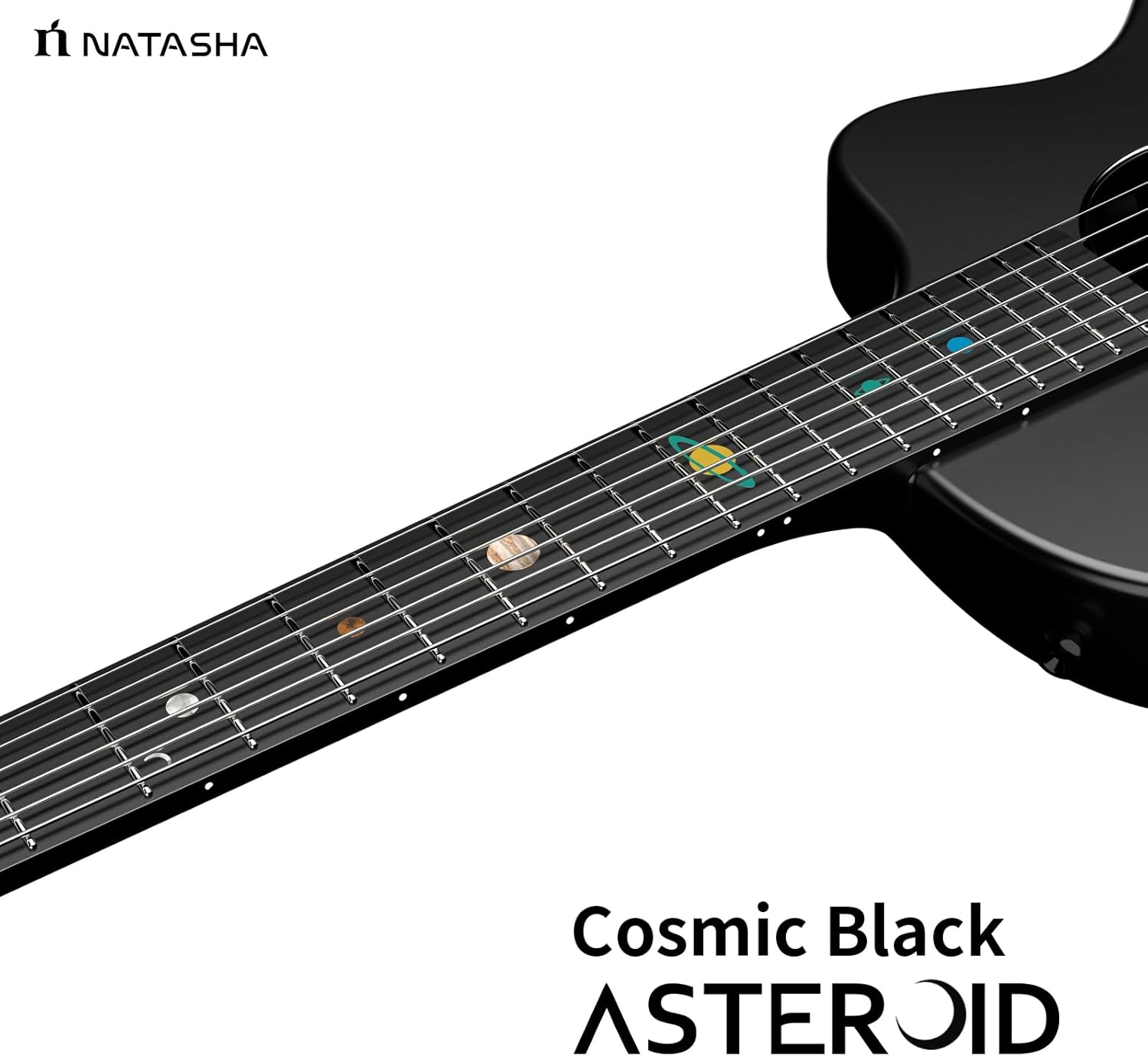 Natasha Carbon Fiber Acoustic Guitar, Cosmic Black