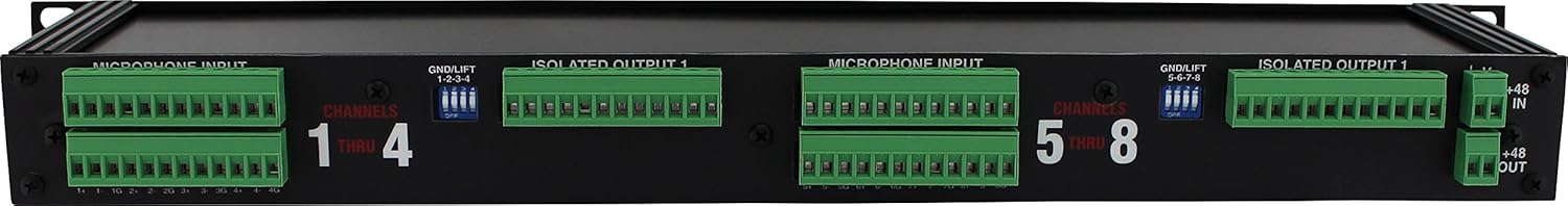 Pro Co Sound MS82P Rack Mount 8 x 2 Microphone Splitter With Phantom Power Buss