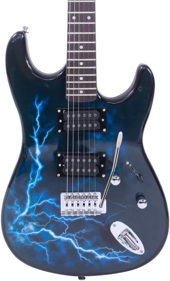 Electric Guitar Beginners Kit, Electric Guitar Starter Kit w/Aceesccories, Bag, Picks, Strap, 6 Strings (Black & Dark Blue)