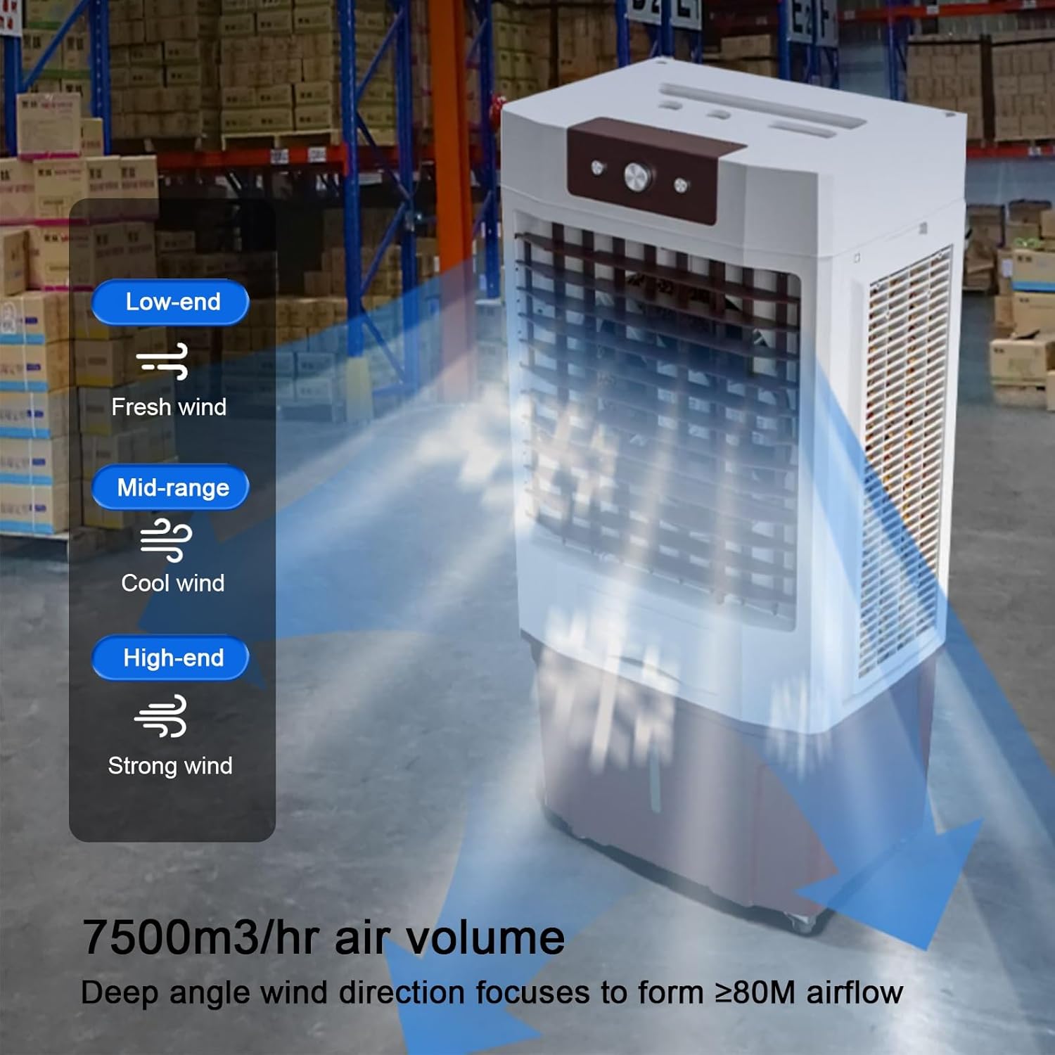 Portable Swamp Cooler with 7.5H Timer, 4400CFM Evaporative Air Cooler w/ 16 Gal Water Tank, 3-IN-1 Air Conditioner for Commercial, Industrial, Garage, Patio, Outdoor Use