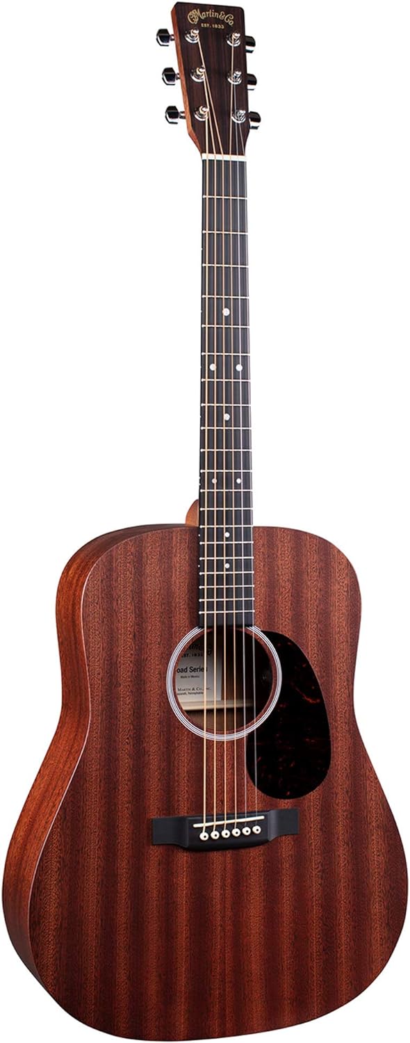 Martin Guitar Road Series D-10E Acoustic-Electric Guitar with Gig Bag, Sapele Wood Construction, D-14 Fret and Performing Artist Neck Shape with High-Performance Taper
