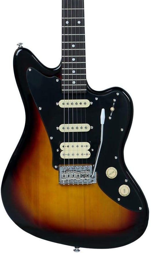 Monoprice Offset OS20 Classic Electric Guitar - Right Handed, Basswood Body, Gig Bag, Sunburst - Indio Series
