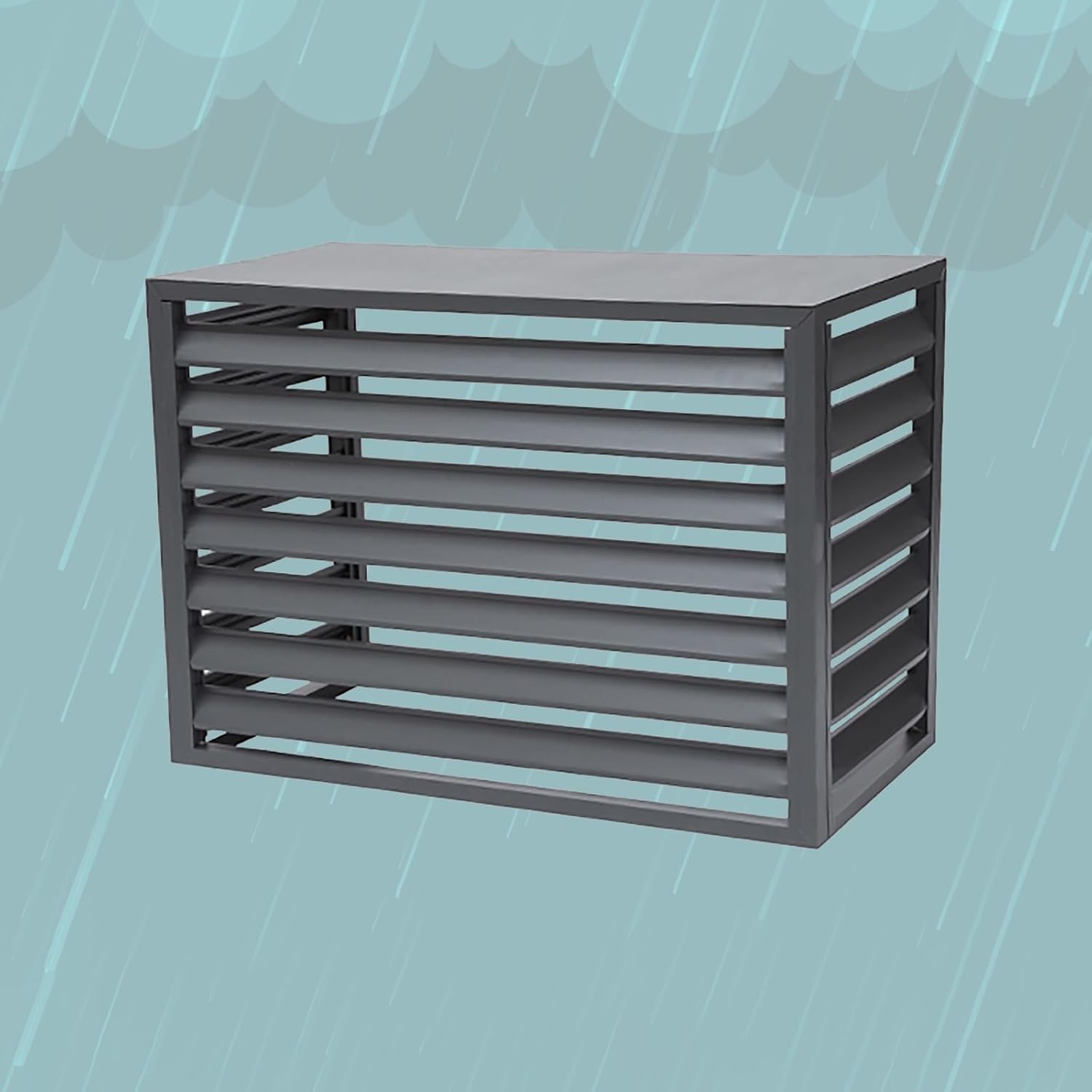 Outdoor Privacy Fence Screen Aluminum Air Conditioner Cover for Outside Units, Window Fence Trash Can Enclosure Flower Stand Decorative Air Conditioning Cover for Patio Lawn (Colo