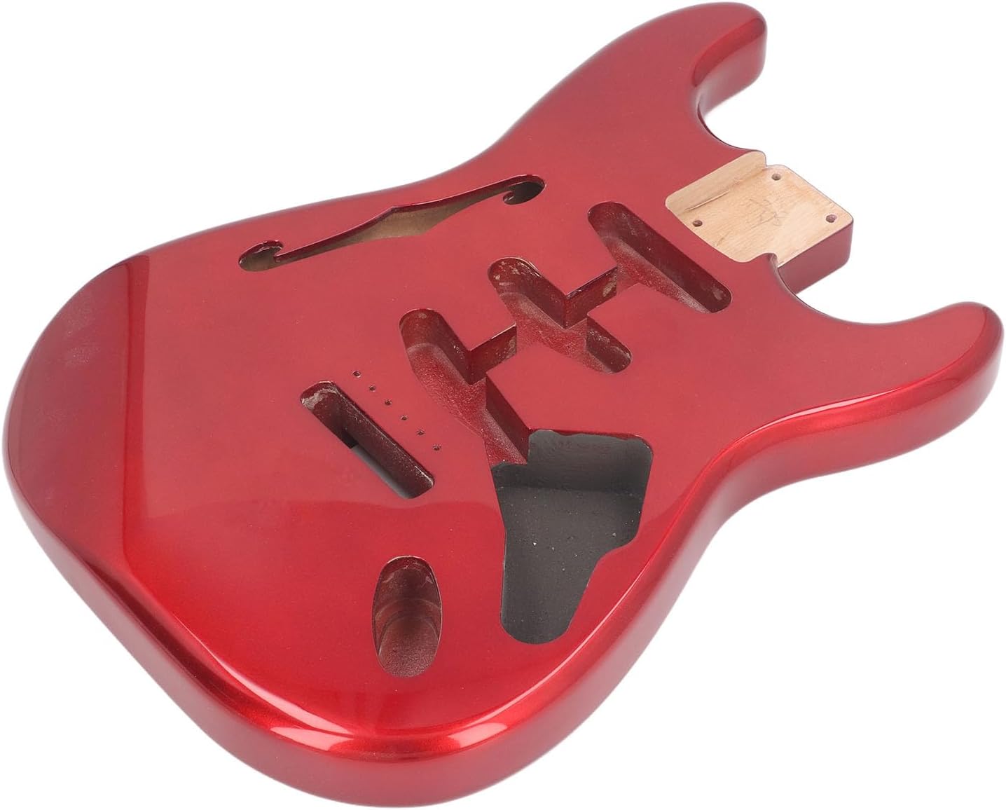 Electric Guitar Body, High Gloss Finish, Decorative Predrilled Exquisite Wooden Electric Guitar Body for Upgrade (GSB12ST Red)