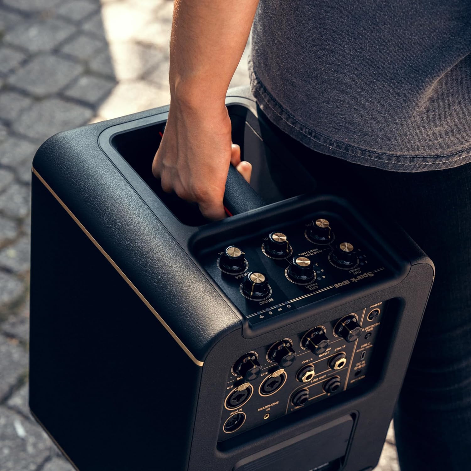 Positive Grid Spark Edge 65W Portable 4-Channel Smart Guitar Amp & PA System with Built-in Looper, AI Features & Smart App for Electric, Acoustic, Bass, Vocals, Keyboards and More