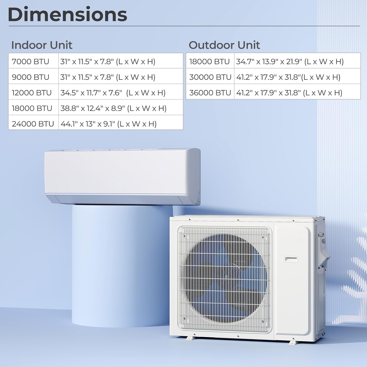 SIMOE 30,000 BTU Dual Zone Mini Split Air Conditioner - Heat Pump, 12K + 12K BTU Indoor Units, Work with Alexa 23 SEER2, Energy Efficient Ductless Inverter System, Pre-Charged & 16ft Installation Kits