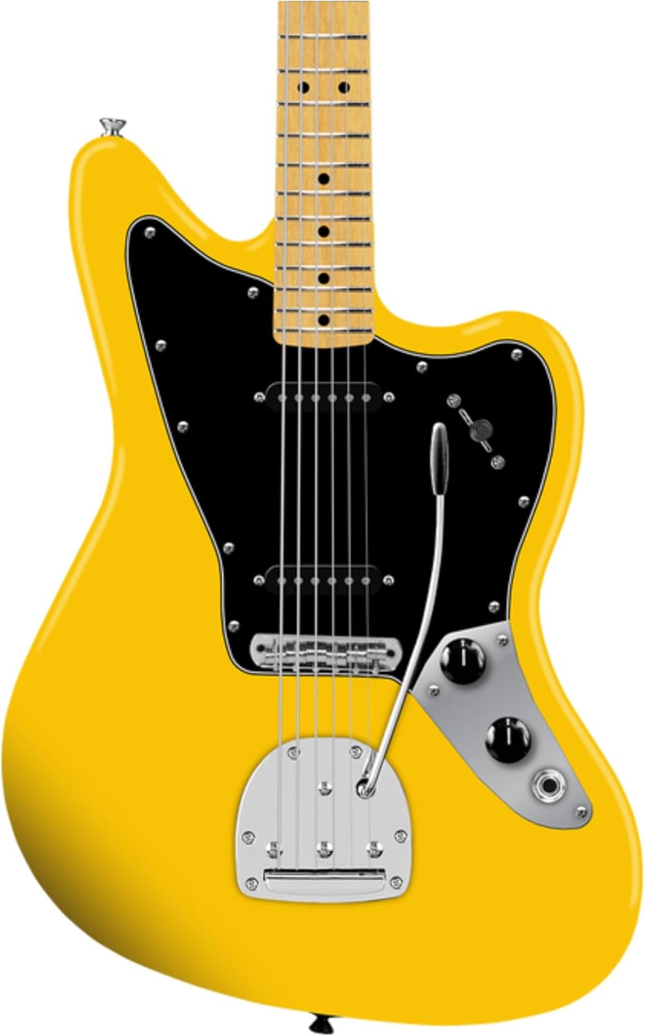 Squier FSR Affinity Jaguar Electric Guitar Vintage Tremolo Short Scale Body (Right Handed, Graffiti Yellow)