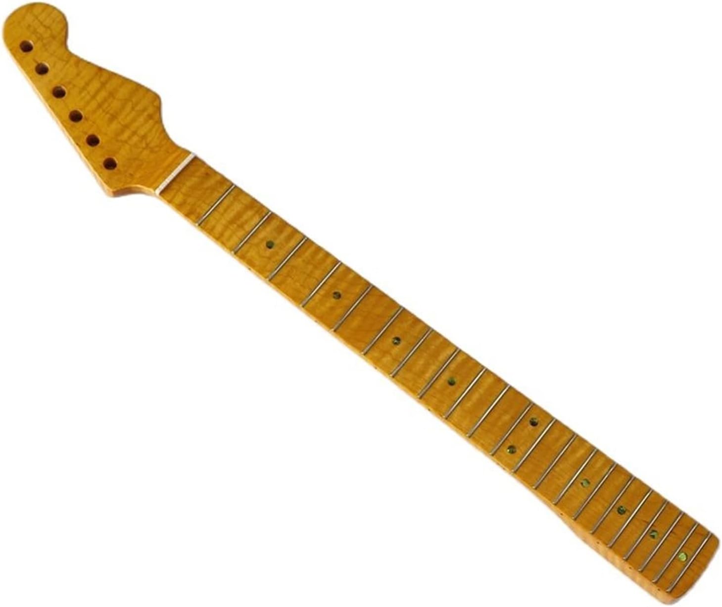 Yellow Small Head Electric Guitar Neck Canadian Flame Maple Guitar ​Neck Replacement