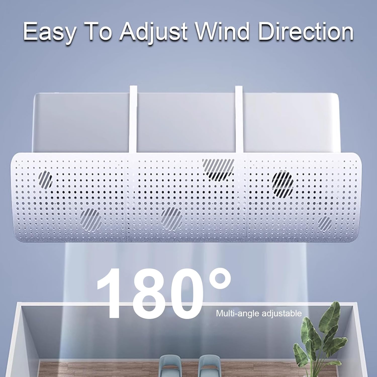 180° Adjustable Air Conditioner Deflector, Ac Vent Deflector, Wind Direction Baffle for Cooling, Heating, for Home, Office