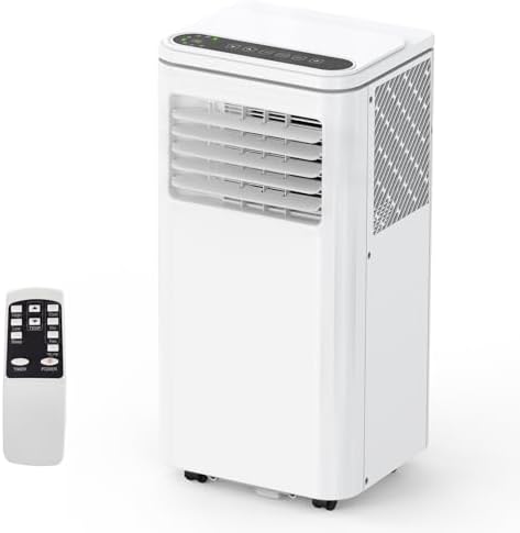 Portable Air Conditioner, Air Conditioners 10,000 BTU 3-IN-1 Quiet AC Unit with Dehumidifier, Fan, Auto Modes, Standing AC Unit Cools Room up to 450 sq. ft, Exhaust Hose & Window Kit
