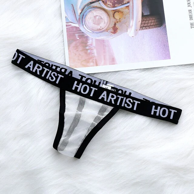 New Sexy Low-Rise Women Bandage Lace Printing Transparent Panties