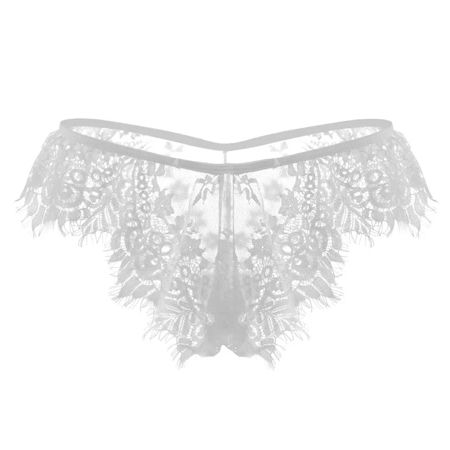 New Sexy Low-Rise Women Bandage Lace Printing Transparent Panties