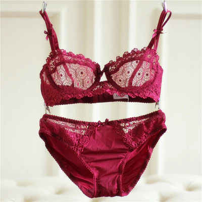 Lace Transparent Bra Set