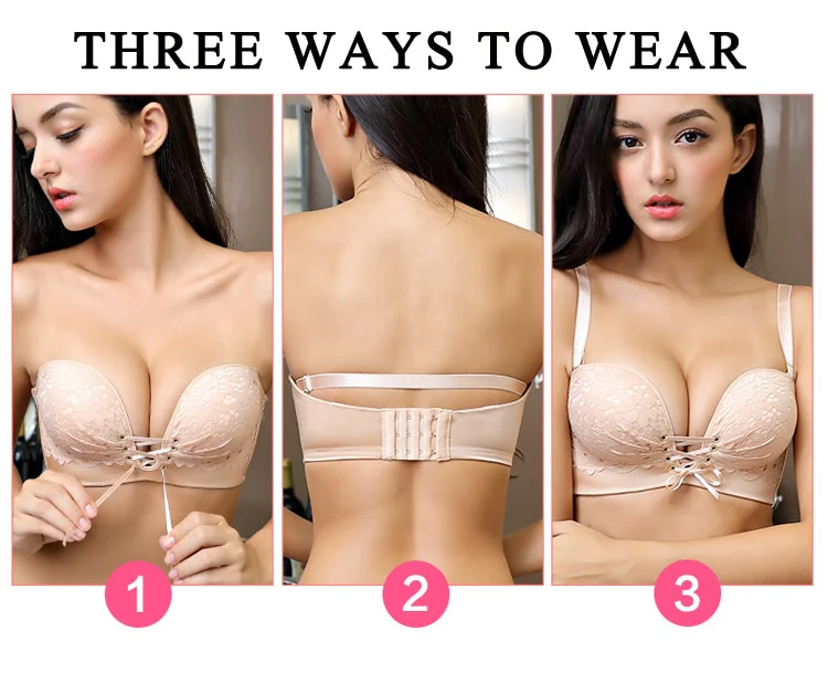 Sexy Women Strapless Invisible Bralette Small Breast Lace Brassiere Lingerie Tops
