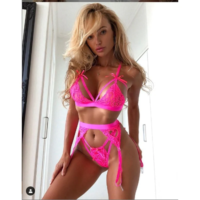 Women Sexy  set Babydoll Lace Bra Set