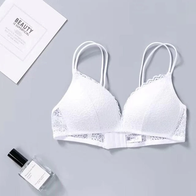 Womens Push Up Bra Sexy Triangle Brassiere Wire Free Lace Bra