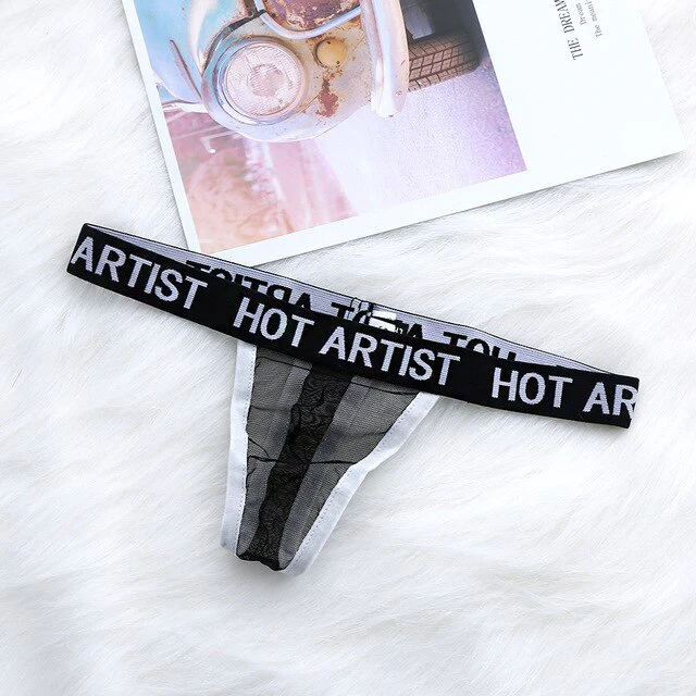 New Sexy Low-Rise Women Bandage Lace Printing Transparent Panties
