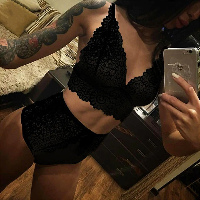 White Bra Set Push Up Seamless Embroidery Lace Sexy Lingerie