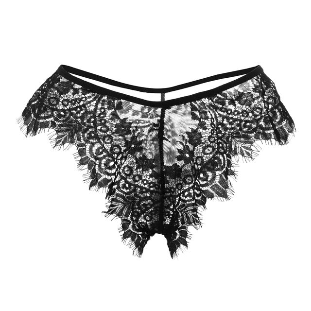 New Sexy Low-Rise Women Bandage Lace Printing Transparent Panties