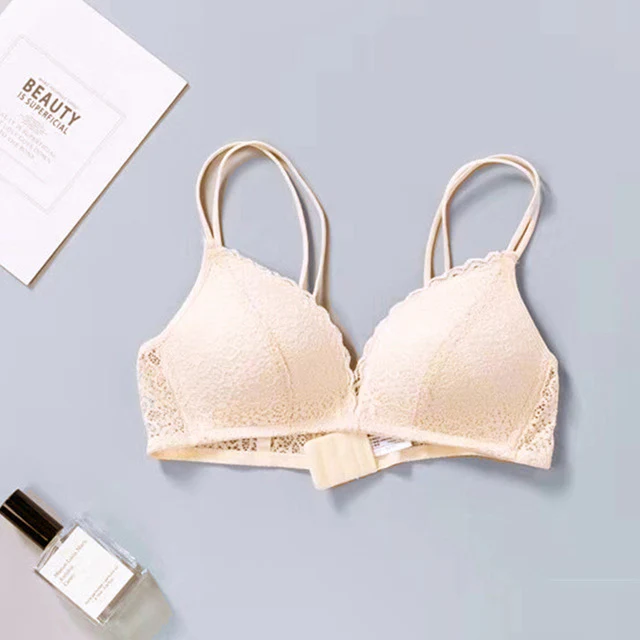Womens Push Up Bra Sexy Triangle Brassiere Wire Free Lace Bra