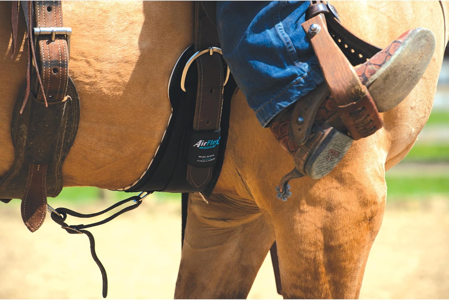 AirFlex ‎Straight Horse Cinch, Anti-Slip Nylon Webbing Saddle Cinch Girth with Flat Buckle, Western Horse Riding Supplies, ‎Black