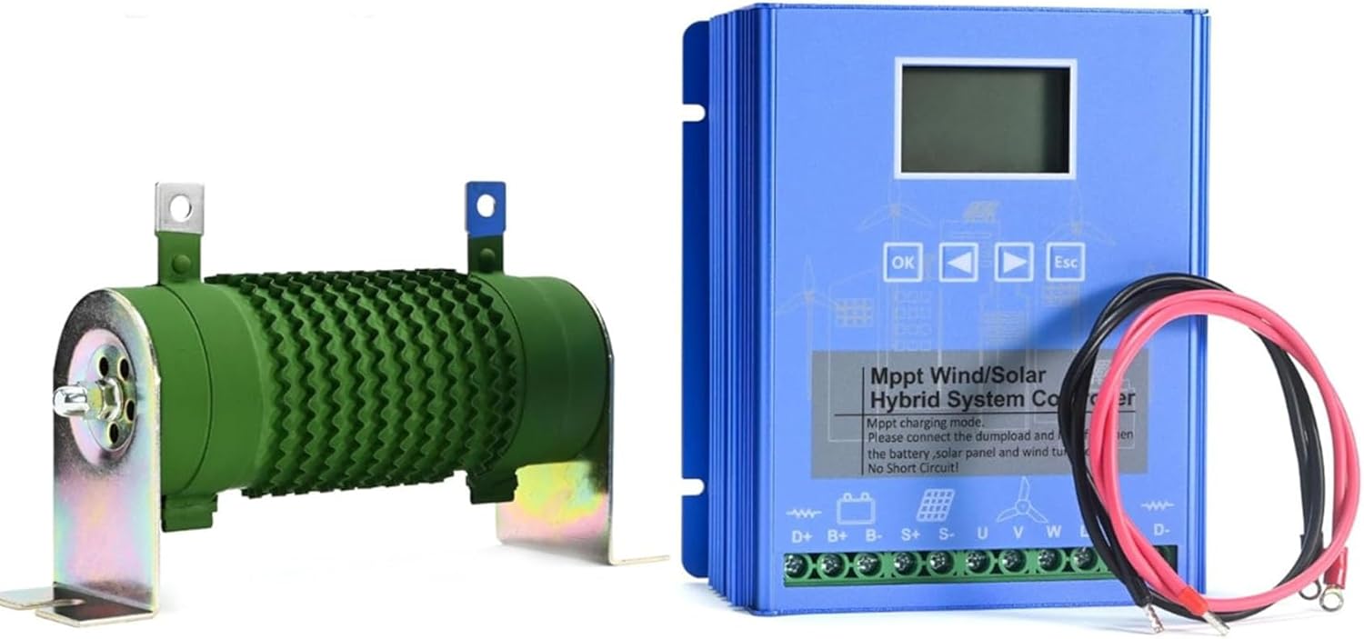 48V, 1000W-5000W MPPT Solar Charge Controller 12V 24V 48V 220V, Wind Solar Hybrid Charge Controller with Dump Load for Wind Turbine & Solar Panel