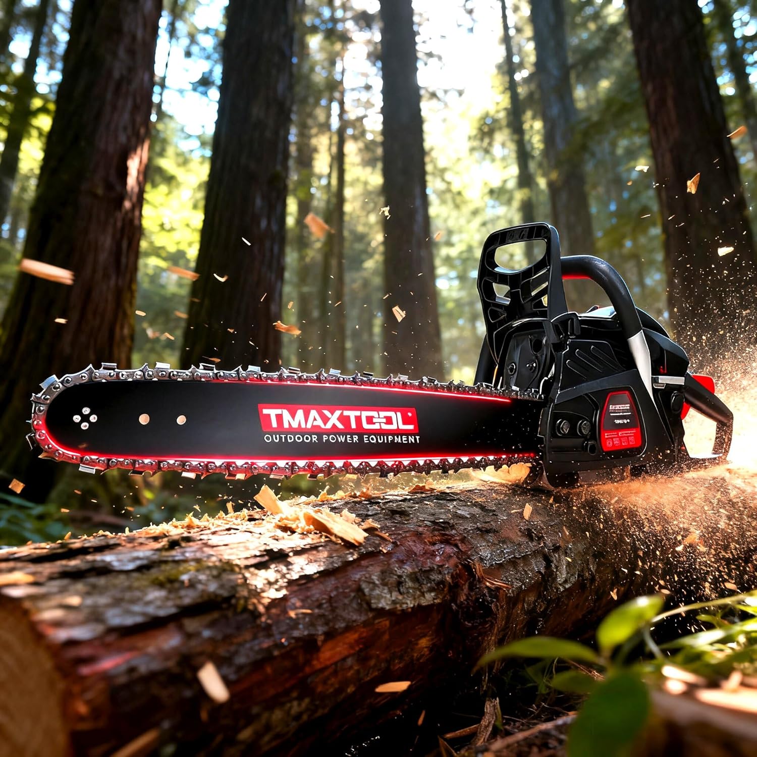 62cc Gas Chainsaw, 20 Inch Chain Saw, Gas Powered Chain saw with Automatic Oiler, 20 Inch Chainsaw for Wood Cutting, Tree Trimming and Land Clearing, Black