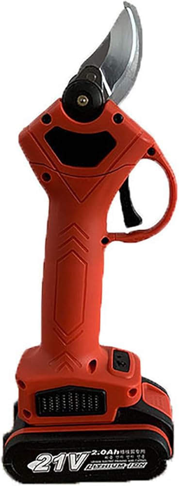 Electric Pruning Shears Cordless Garden Tool Kit, Powered by Lithium Battery, Working Time is 4-6 Times, Cutting Diameter 30 Mm (Red)