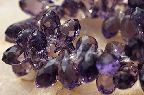 faceted crystal glass amethyst briolette, 11.5x 6 mm wire wrapped briolette, jewelry supplies 4
