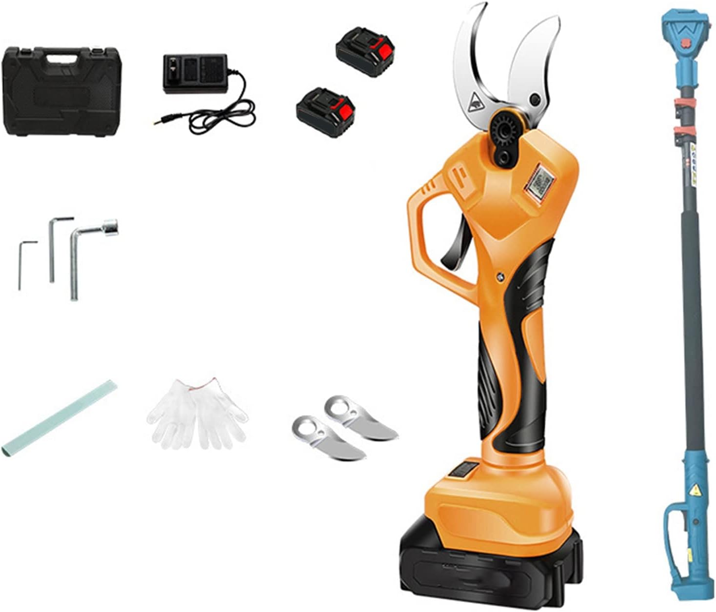 Cordless Electric Pruning Shears with Screen Holder,1-2 Backup Rechargeable Lithium Battery Powered Branch Trimmers, 1.6Inch/40mm Cutting Diameter 6-8 Working Hours