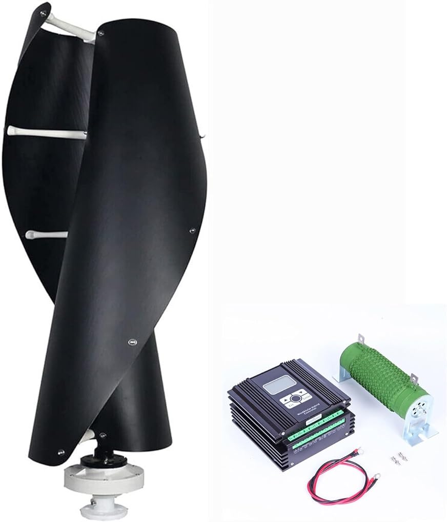 2000W 12V 24V 48V Wind Turbine Generator Kit Low Noise Vertical Axis Magnetic Levitation Wind Turbine Three Phase Kit Home Wind And Solar Complementary Street Light Monitoring System ( Color : Black B